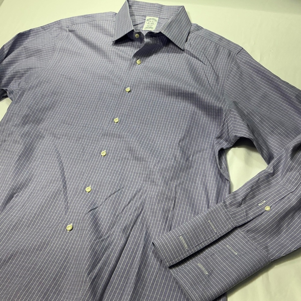 Brooks Brothers Regent Dress Shirt Plaid Checkered Button Down 16-34 - Picture 7 of 10